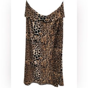 Y2K Vintage Azules Maxi Skirt Leopard Print Stretchy Size XL